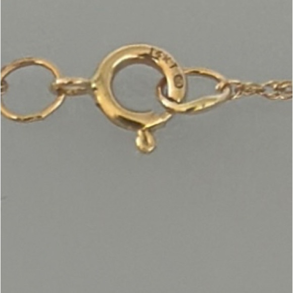 14k real solid gold yellow jade real necklace - Picture 7 of 10